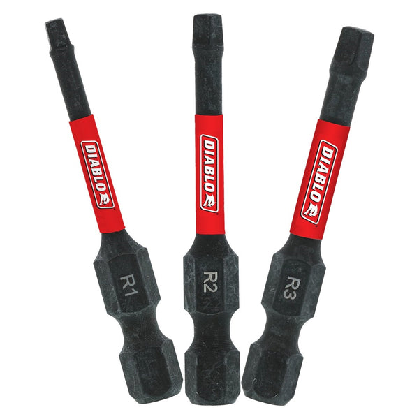 Diablo Assorted Square 2" Drive Bits (3 Pack)