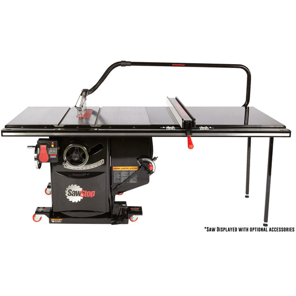 SawStop 3HP, 1ph, 230v Industrial Cabinet Saw w/52" T-Glide Fence System, Rails & Extension Table