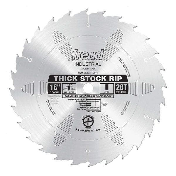 Freud 16" x 28T Thick Stock Rip Blade