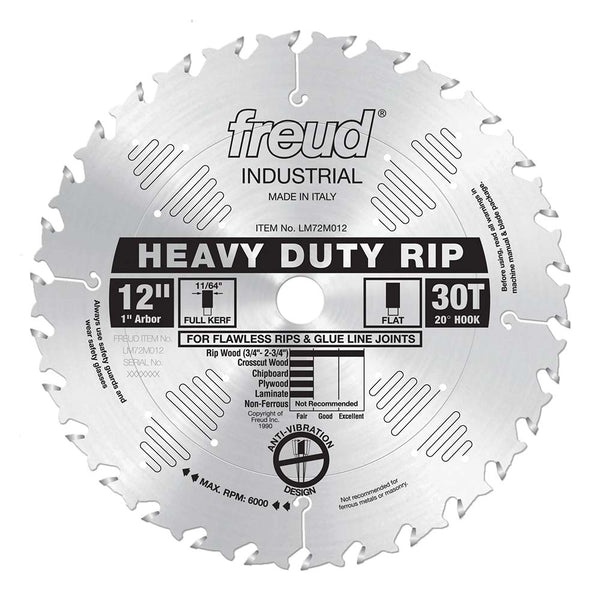 Freud 12" x 30T Heavy-Duty Rip Blade