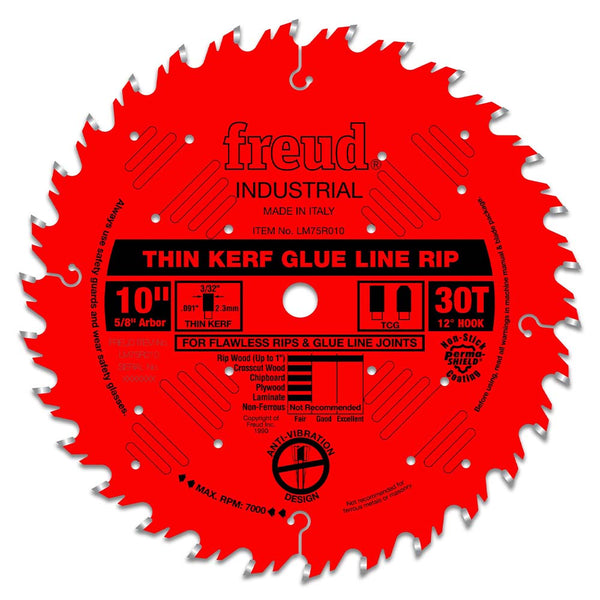 Freud 10" x 30T Industrial Thin Kerf Glue Line Ripping Blade