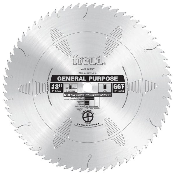 Freud 18" x 66T General Purpose Blade