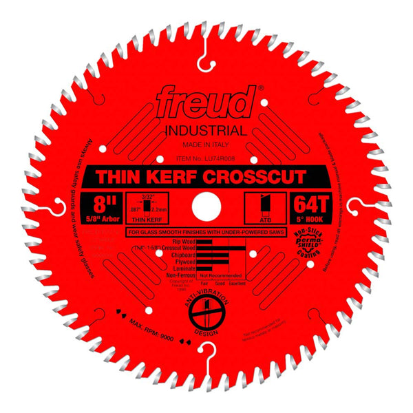 Freud 8" x 64T Thin Kerf Ultimate Cut-Off Blade