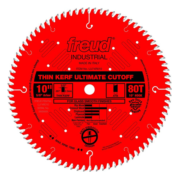 Freud 10" x 80T Thin Kerf Ultimate Cut-Off Blade