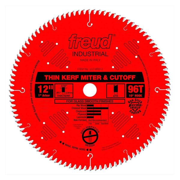 Freud 12" x 96T Thin Kerf Ultimate Cut-Off Blade