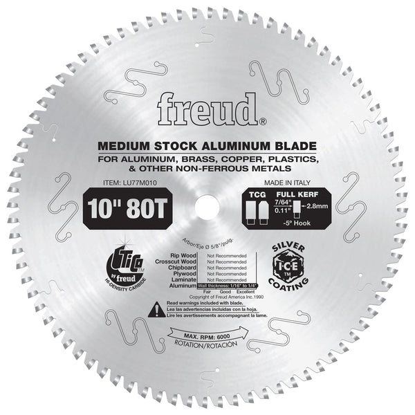 Freud 10" x 80T Thin Kerf Non-Ferrous Metal Blade