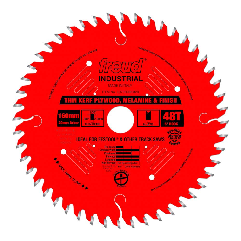 Freud 160 mm x 48T Thin Kerf Ultimate Plywood & Melamine Blade
