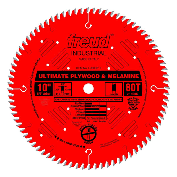 Freud 10" x 80T Ultimate Plywood & Melamine Blade