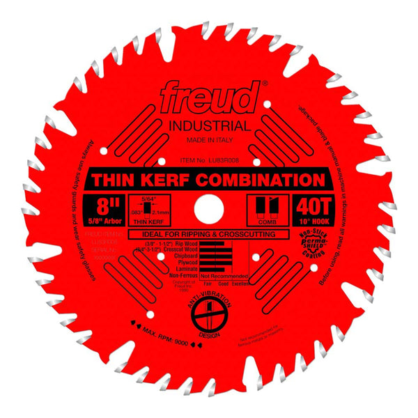 Freud 8" x 40T Thin Kerf Combination Blade