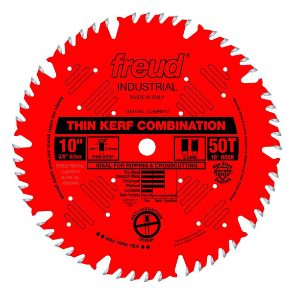 Freud 10" x 50T Thin Kerf Combination Blade