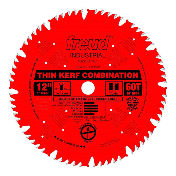 Freud 12" x 60T Thin Kerf Combination Blade