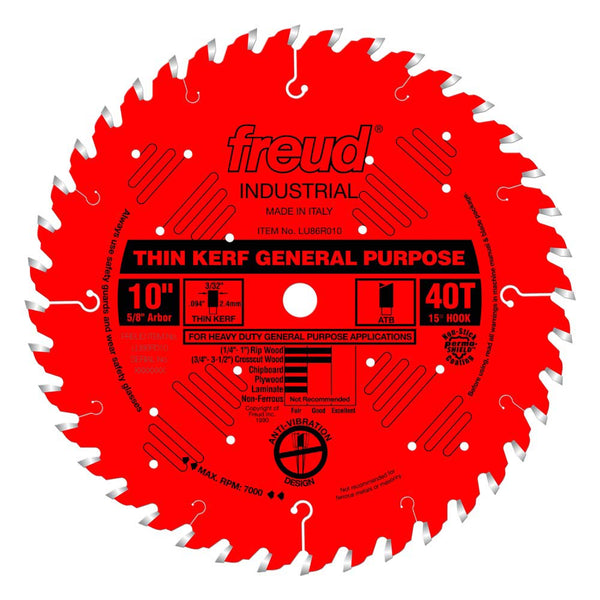 Freud 10" x 40T Thin Kerf General Purpose Blade