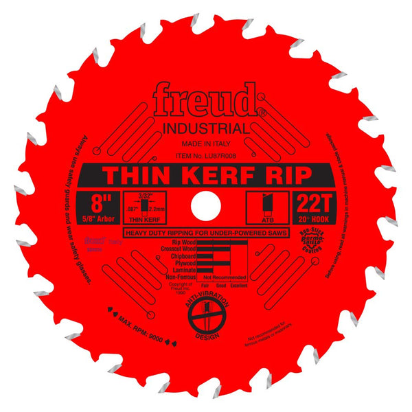 Freud 8" x 22T Thin Kerf Rip Blade