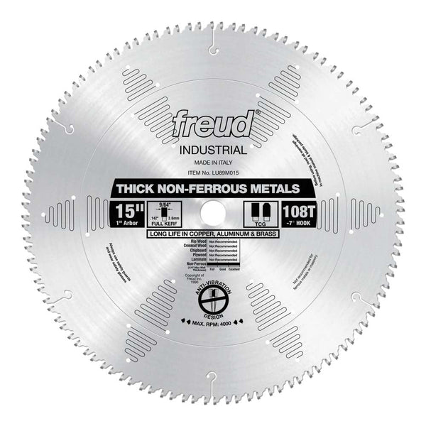 Freud 15" x 108T Thick Non-Ferrous Metal Blade