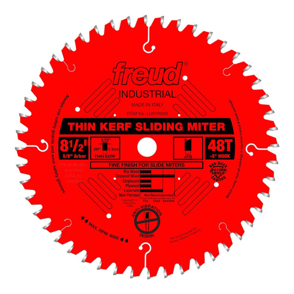 Freud 8-1/2" x 48T Thin Kerf Sliding Compound Miter Saw Blade