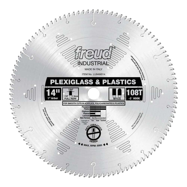 Freud 14" x 108T Saw Blade for Plastics & Plexiglass