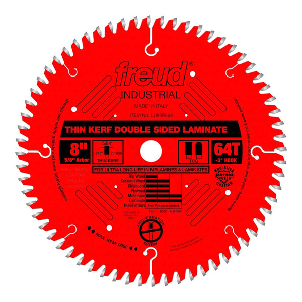 Freud 8" x 64T Thin Kerf Double Sided Laminate/Melamine Blade