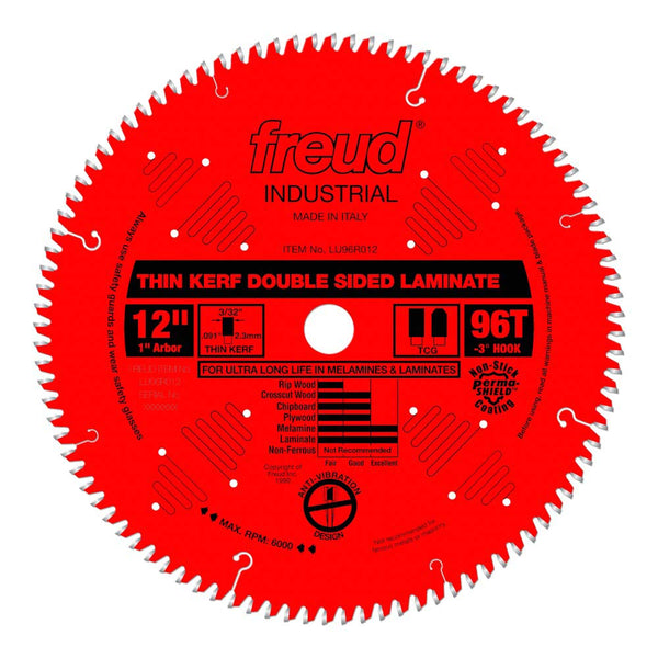 Freud 12" x 96T Thin Kerf Double Sided Laminate/Melamine Blade