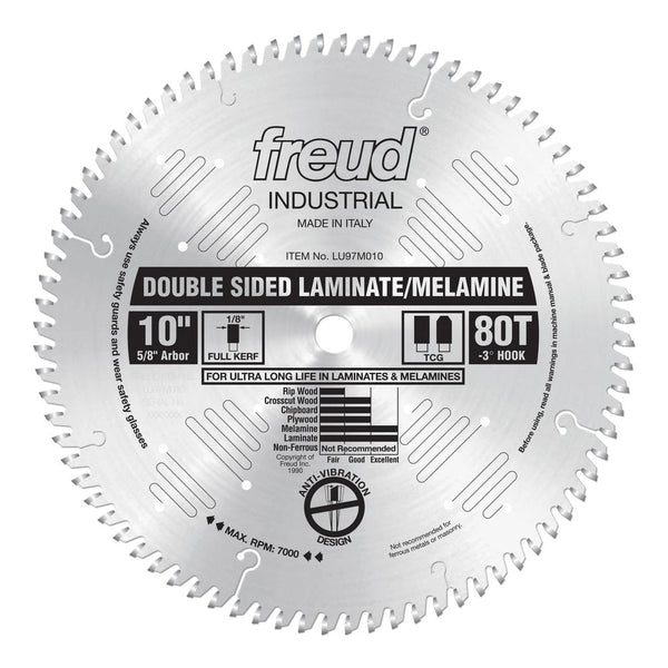 Freud 10" x 80T Silver Ice Double Sided Laminate/Melamine Blade