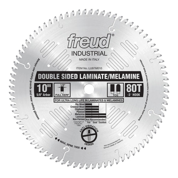 Freud 10" x 80T Silver Ice Double Sided Laminate/Melamine Blade