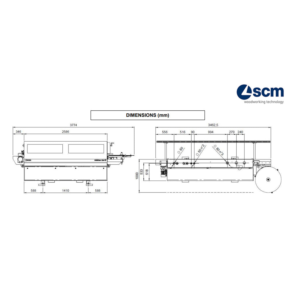 SCM Minimax ME 40ETR Automatic Edge Bander with Pre-Milling & Rounding Unit