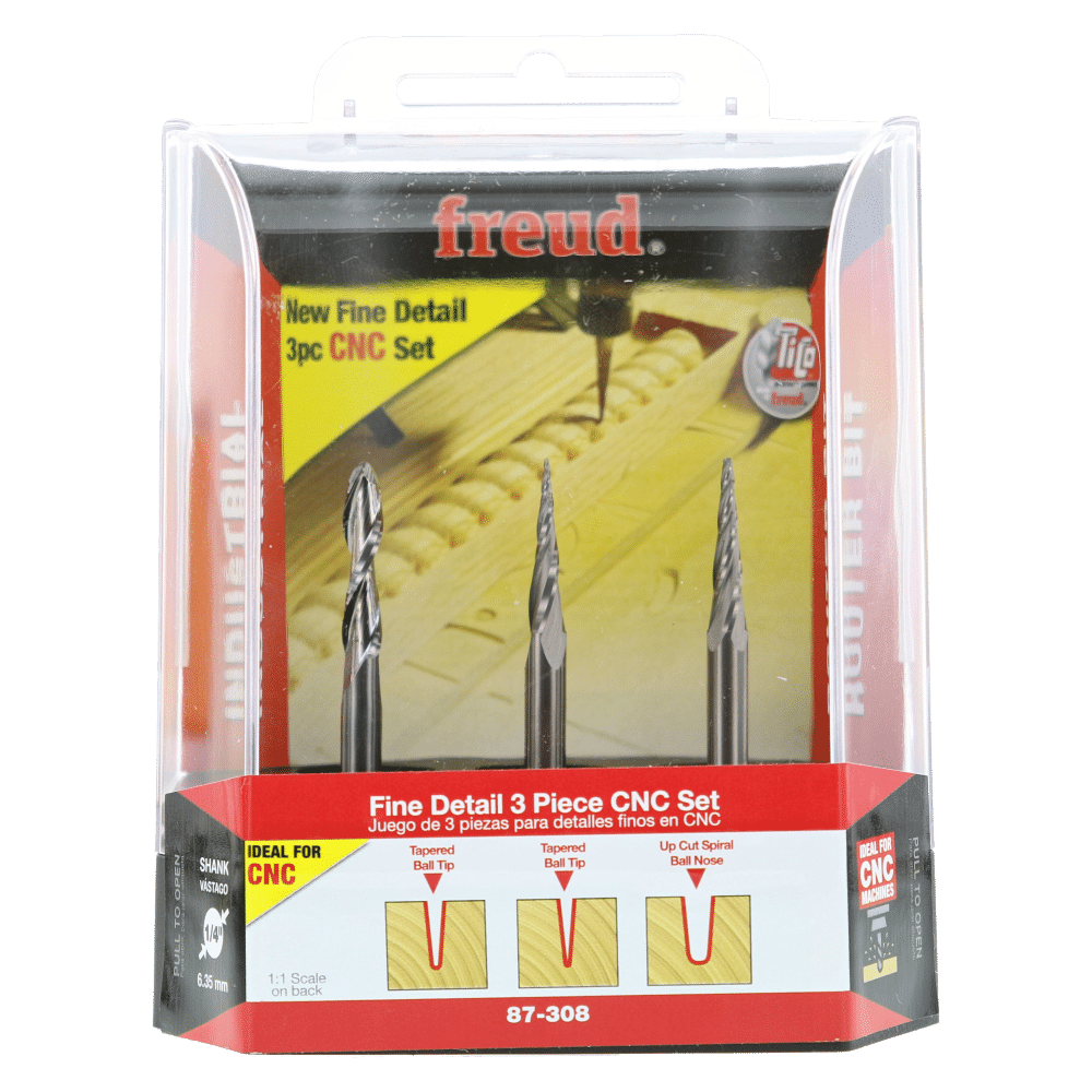 Freud 3-Piece CNC Fine Detail Router Bit Set