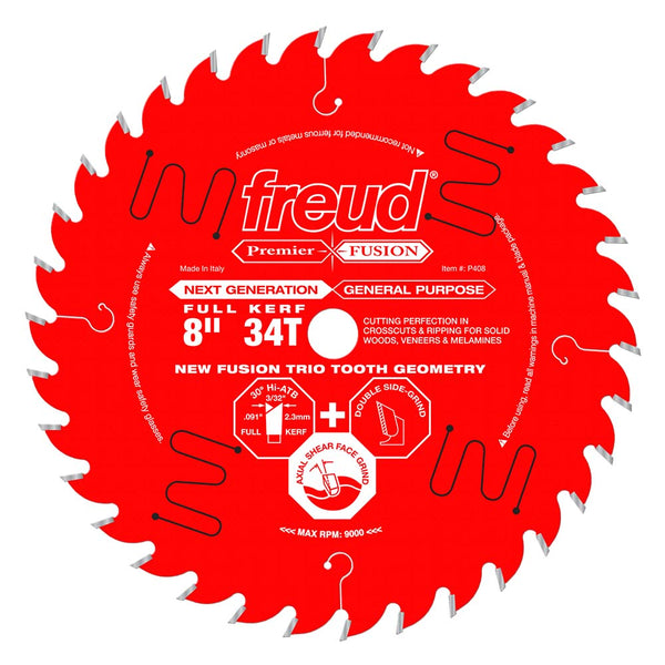 Freud 8" x 34T Premier Fusion General Purpose Blade