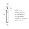 Shaper Up-Spiral Ball Nose Router Bit 1/4" Shank x 1/4" Diameter