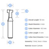 Shaper T-Slot Router Bit 8mm Shank x 10.5mm Diameter