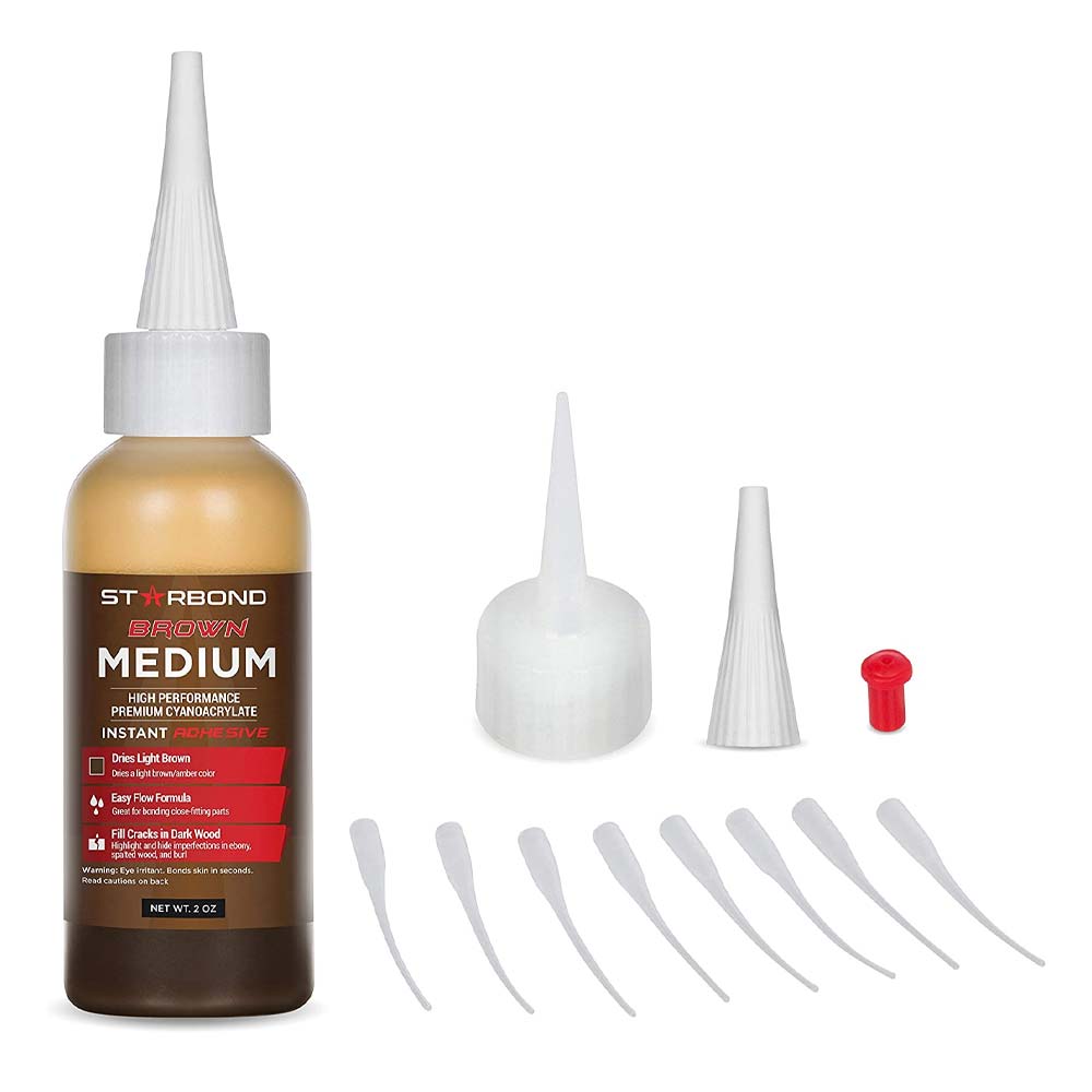 Starbond Brown Medium (Light Brown) CA Glue - 2 oz.