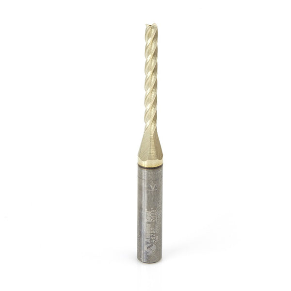 Amana 3D Carving Flat Bottom Router Bit 0.10* ZrN Coated (1/8" D)