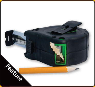 Pro Carpenter Professional Tape Measure with built in pencil sharpener
