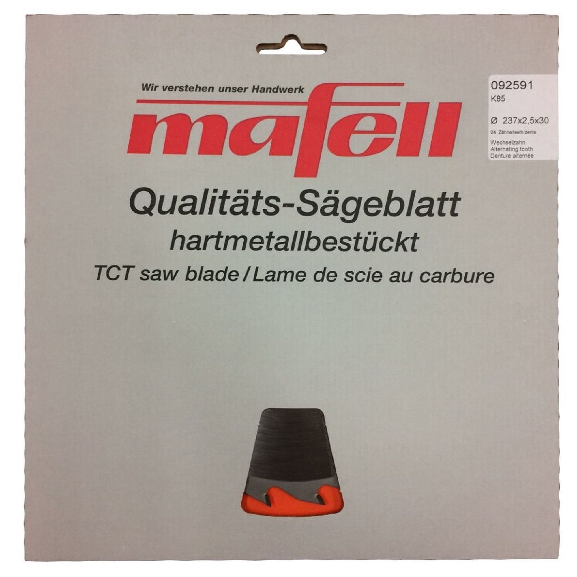 Mafell TCT Cross-Cutting Carbide Saw Blade 237mm x 24T (2.5mm Kerf)