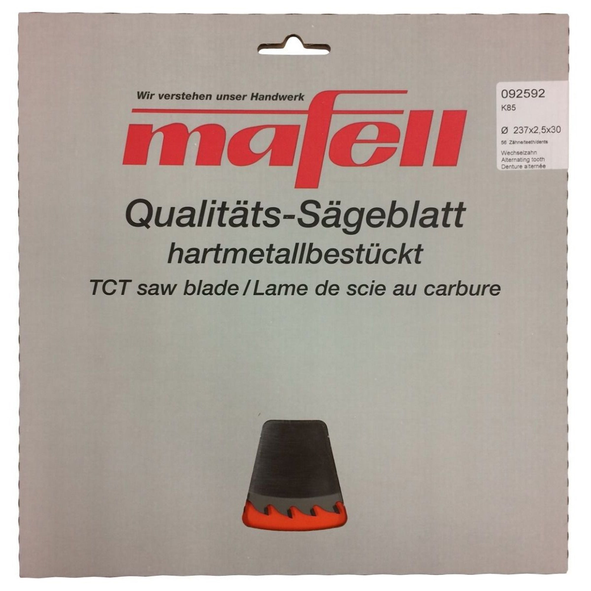 Mafell TCT Fine-Cutting Carbide Saw Blade 237mm x 56T (2.5mm Kerf)