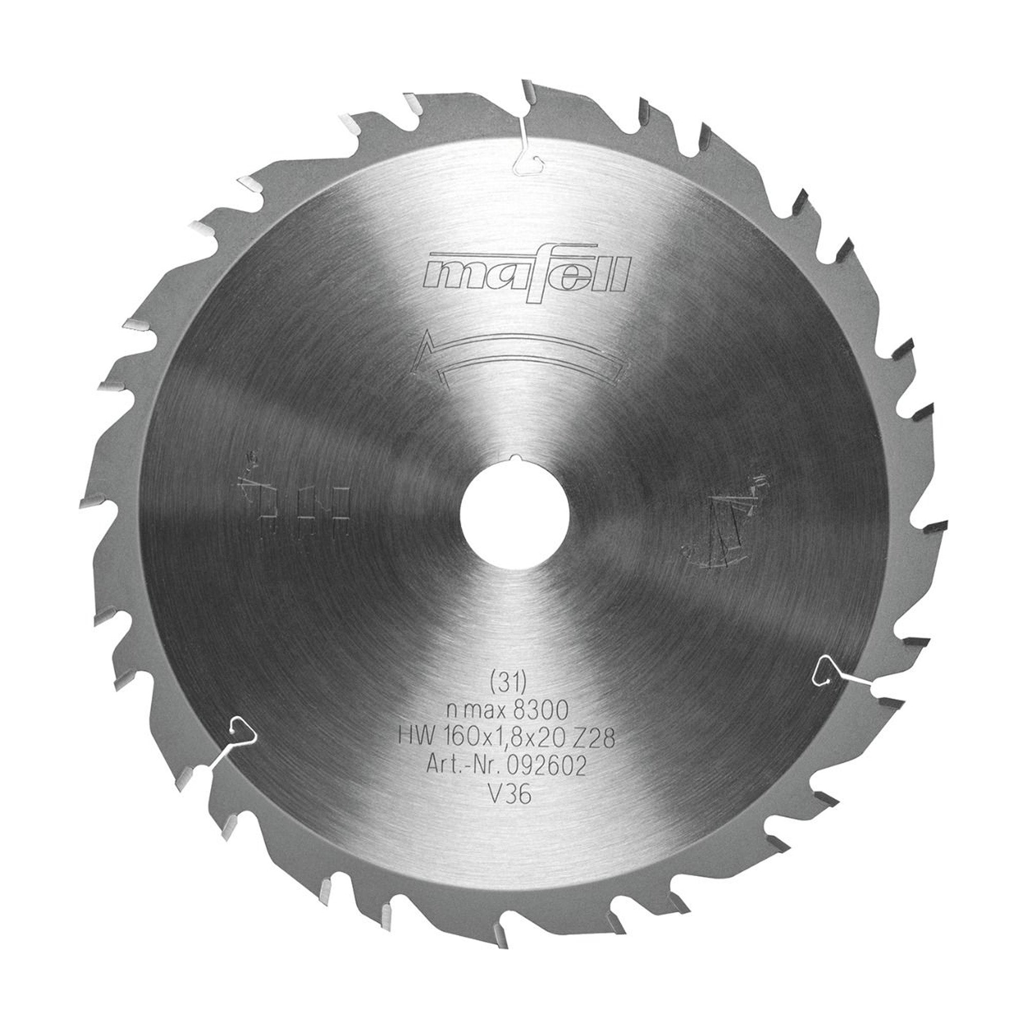 Mafell Cross-Cutting Group-Toothed Universal Wood Saw Blade 160mm x 28T (1.8mm Kerf)