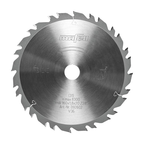 Mafell Cross-Cutting Group-Toothed Universal Wood Saw Blade 160mm x 28T (1.8mm Kerf)