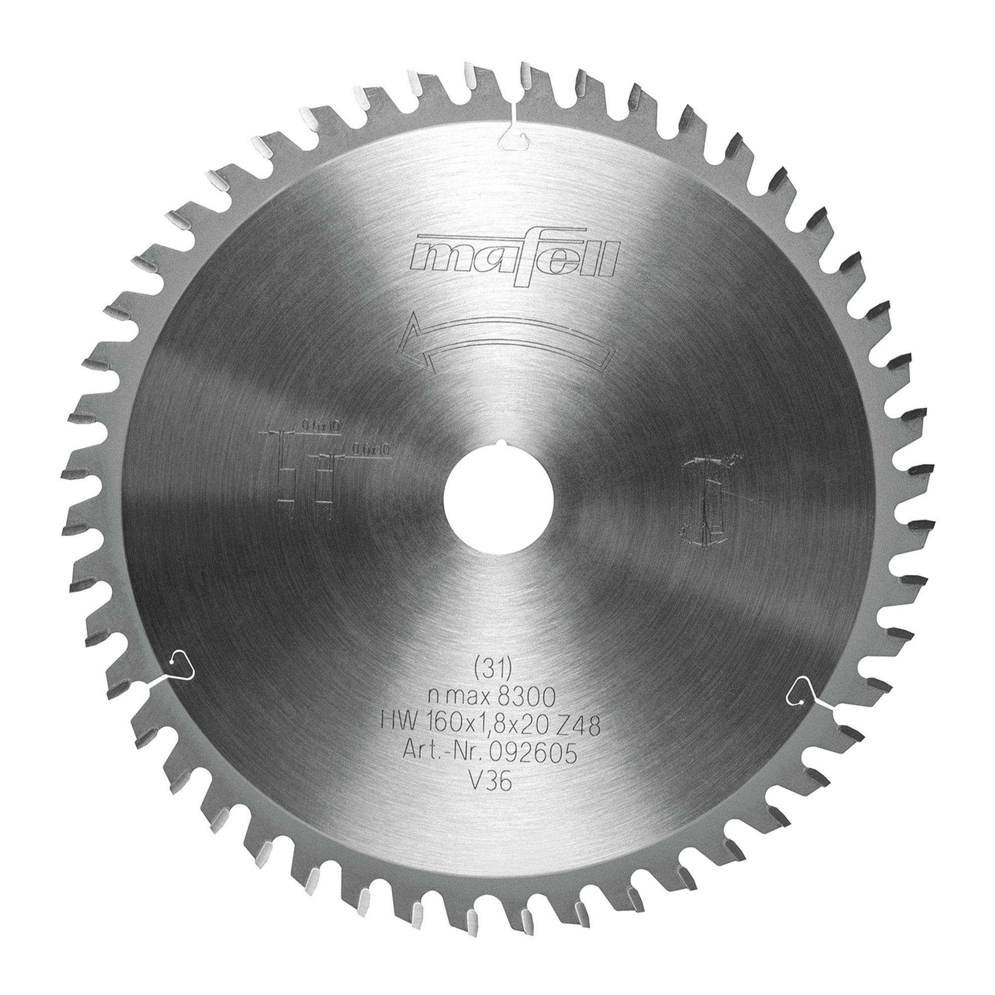 Mafell Aluminum & Plastic-Cutting Saw Blade 160mm x 48T (1.8mm Kerf)
