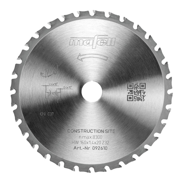 Mafell TCT Construction Site Saw Blade 160mm x 32T