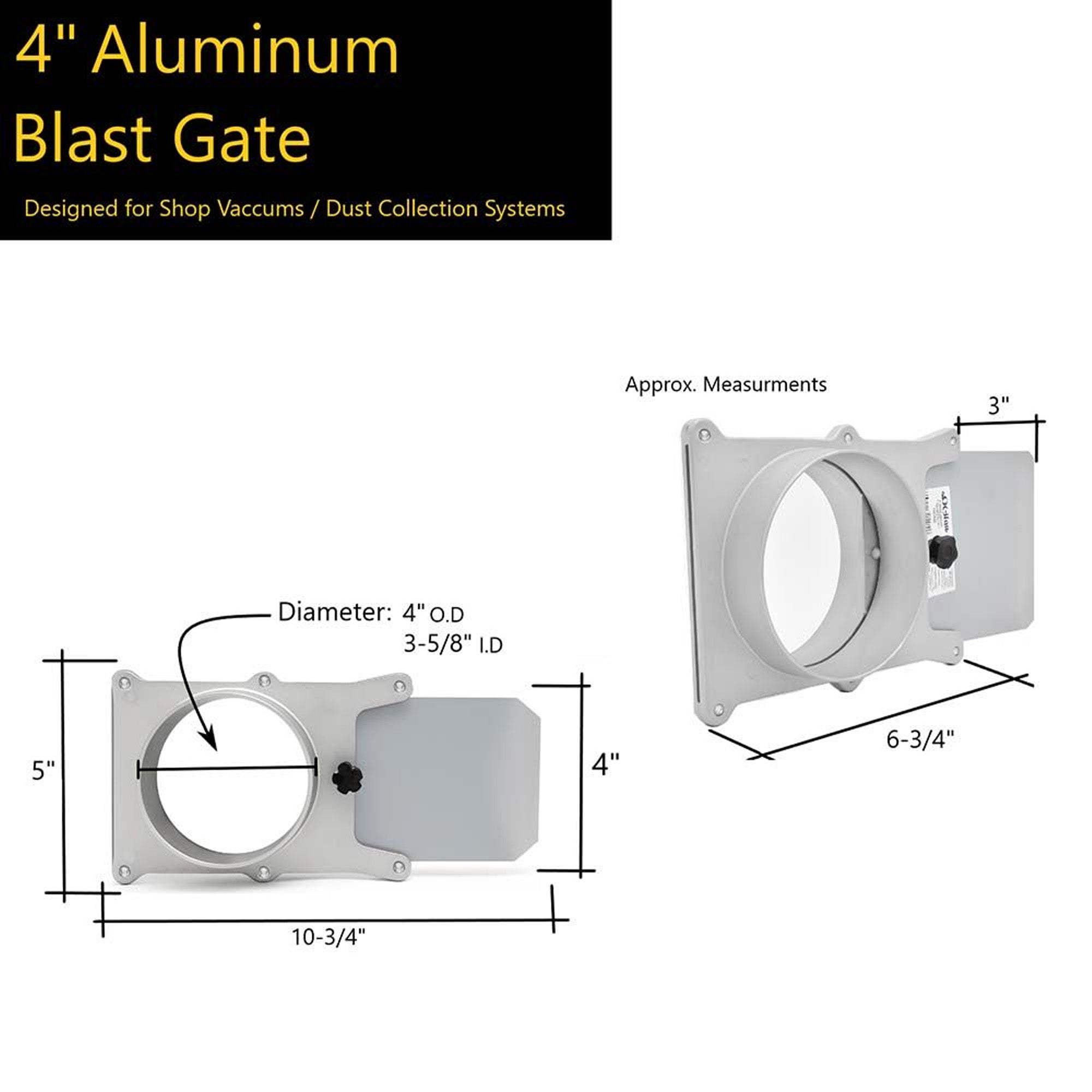 Big Horn Aluminum Blast Gate 3