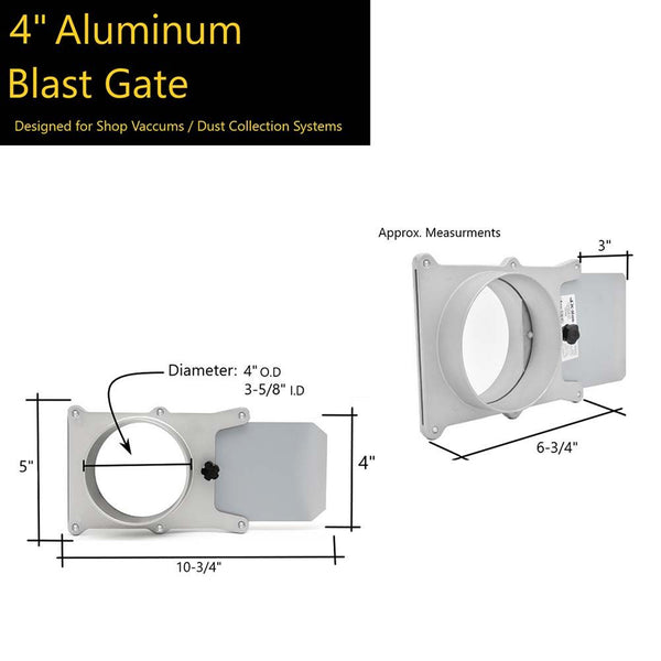 Big Horn Aluminum Blast Gate 3"