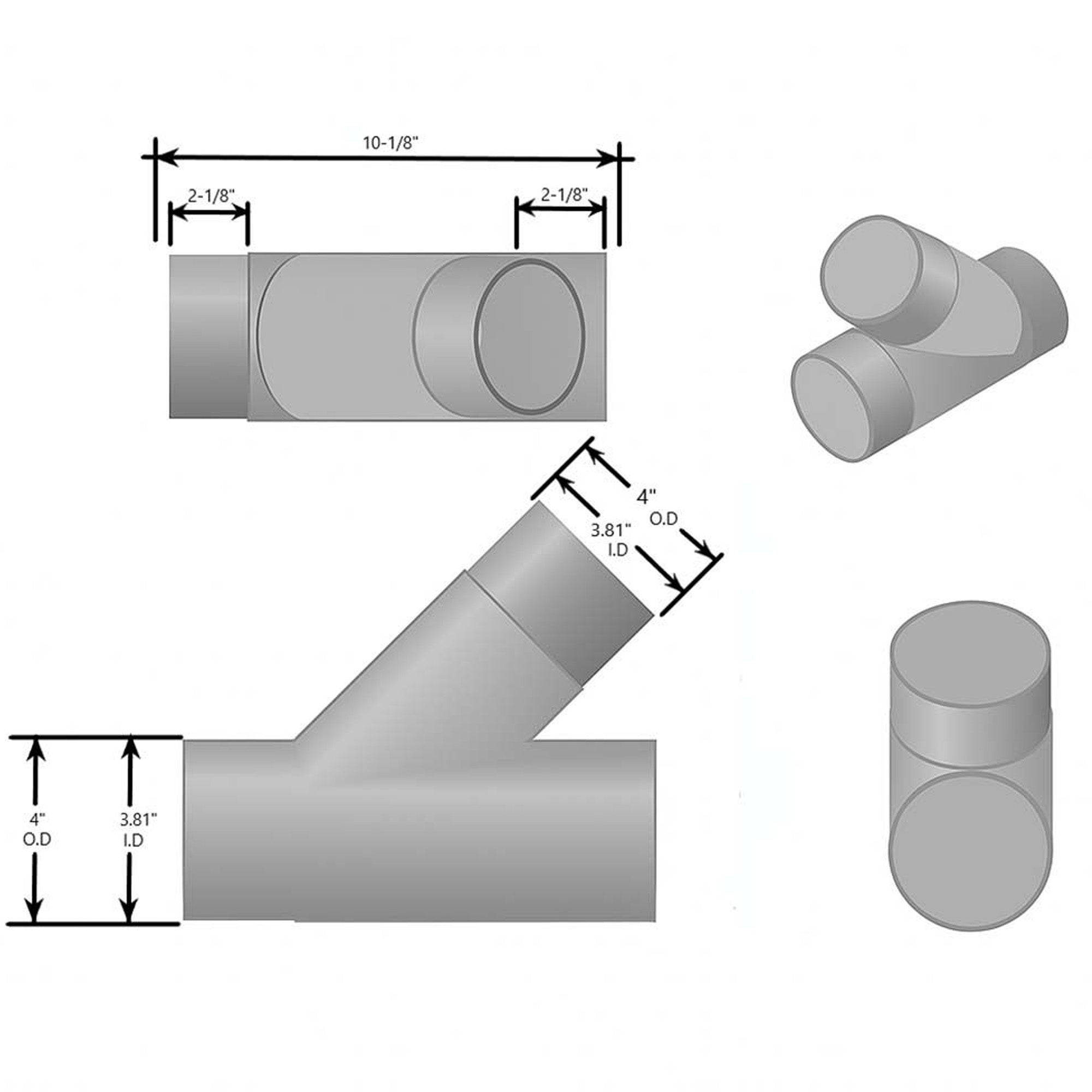 Big Horn Y Pipe Dust Collection Fitting 4