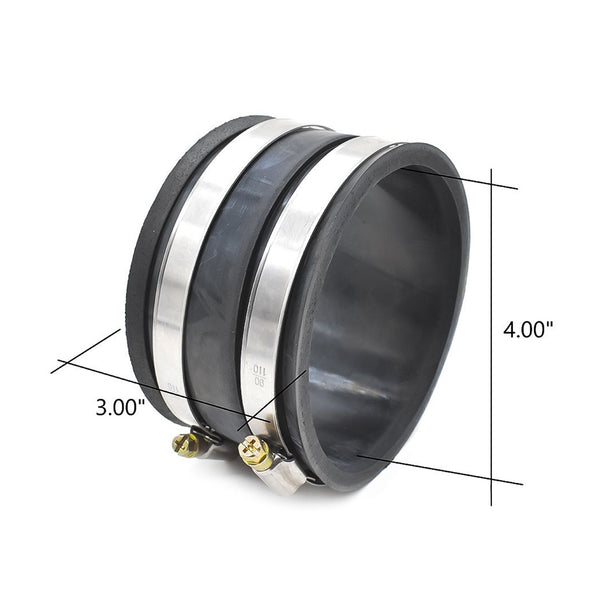 Big Horn Rubber Connecting Tube with Stainless Steel Hose Clamp 4"