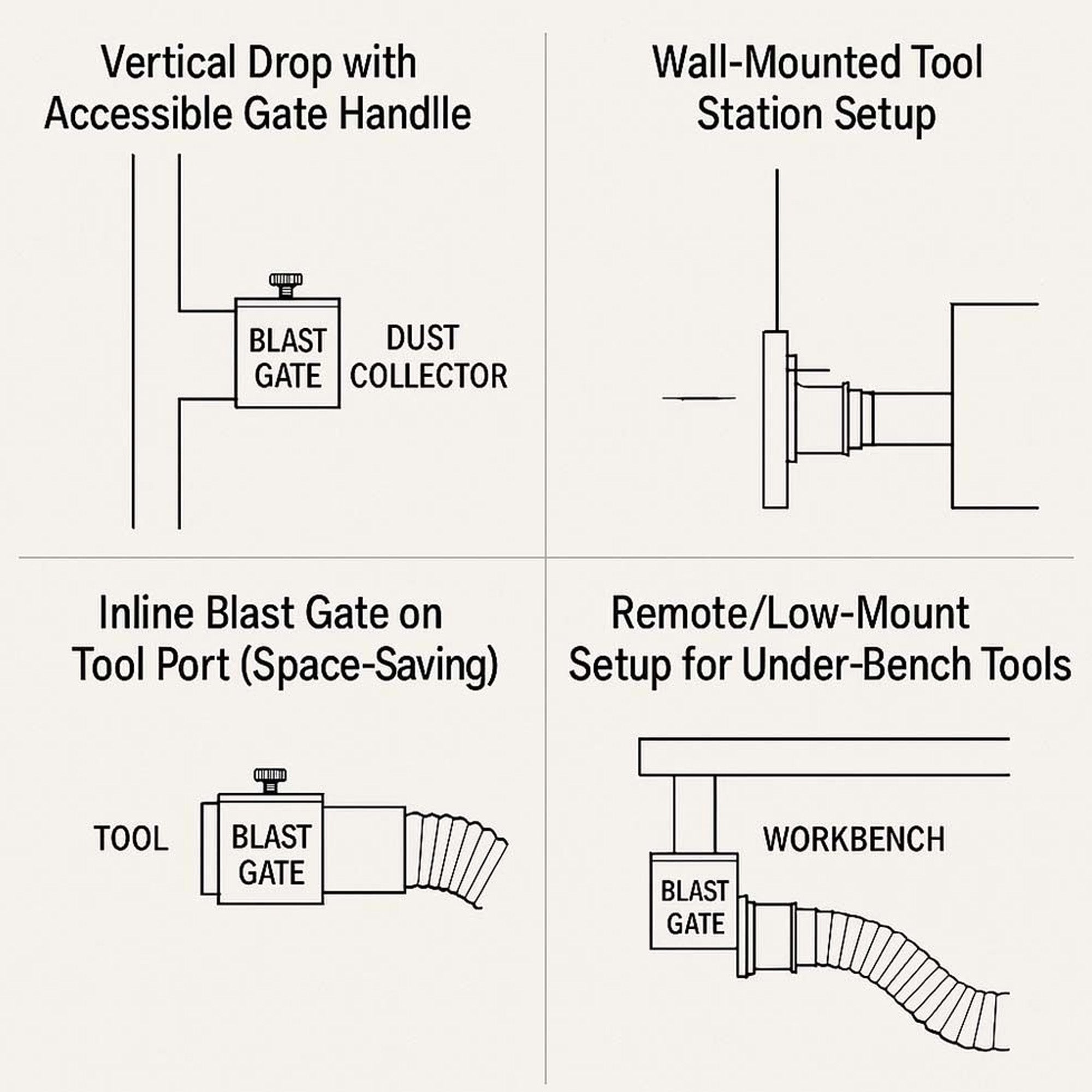Big Horn Self-Cleaning Aluminum Blast Gate 4