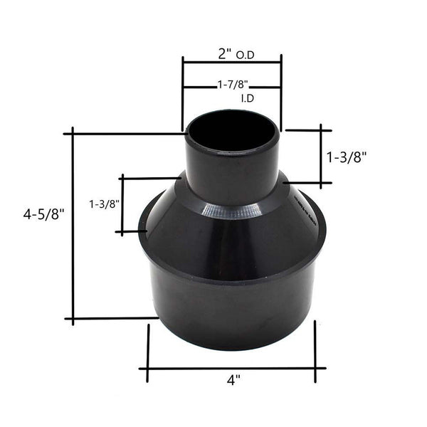 Big Horn Dust Collection Reducer 4" to 2"