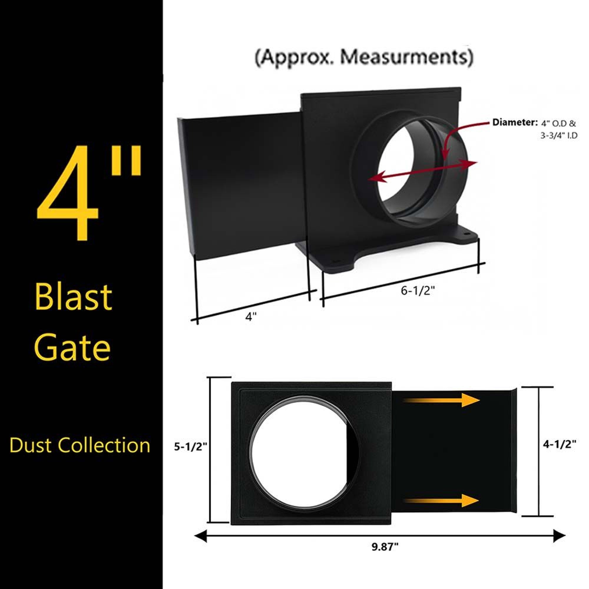 Big Horn Wall-Mounted Quick Connect Blast Gate 4