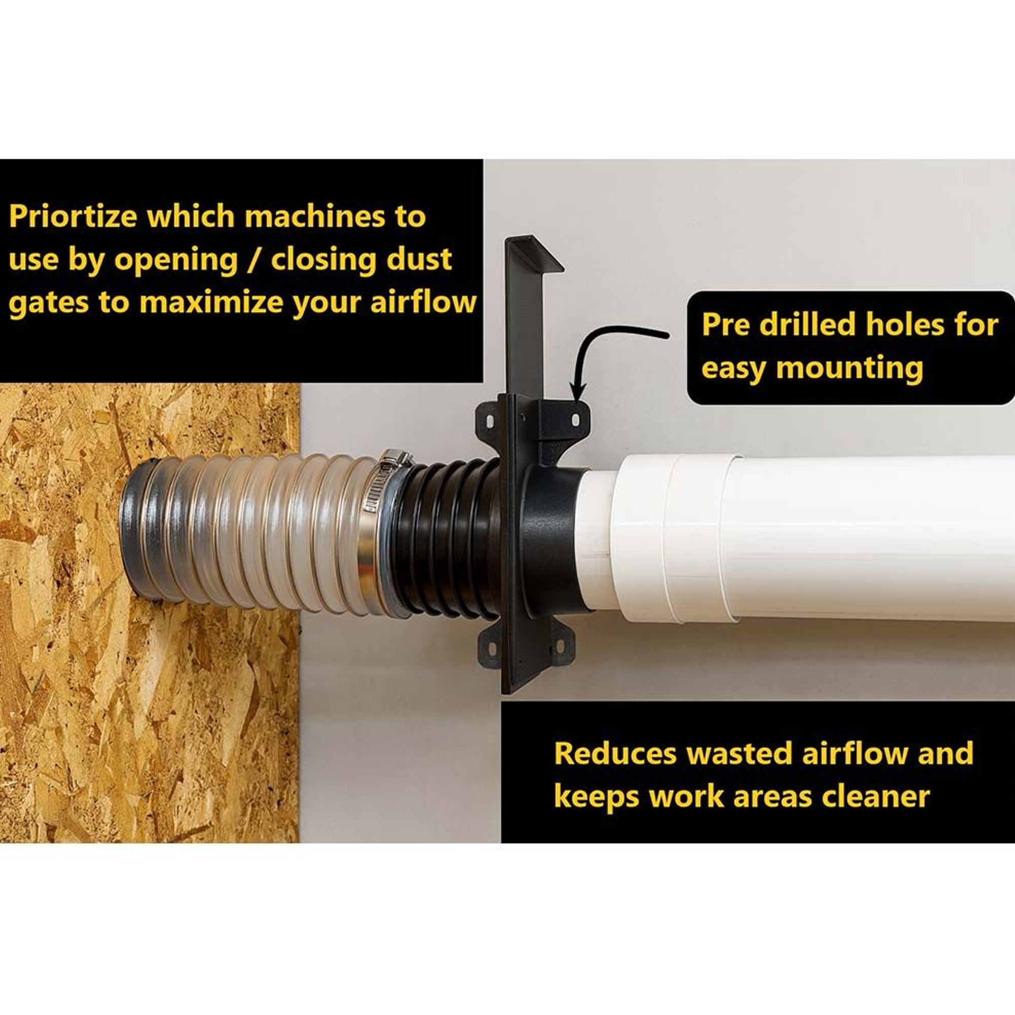 Big Horn Wall-Mounted Quick Connect Blast Gate 4