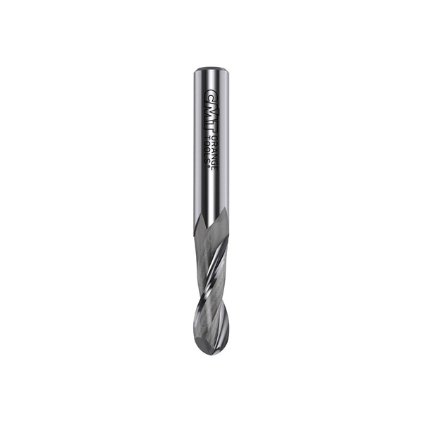 CMT 2 Flute Upcut Round Nose Router Bit 1/4" SH, 1/4" D, 1" CL