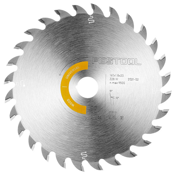 Festool Saw Blade, Wood Universal, 28 Teeth, For TS 55 F / TSC 55 K / HK(C) 55 (1.8 mm Kerf)