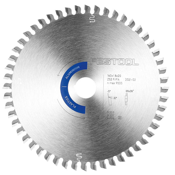 Festool Saw Blade, Aluminum/Plastics, 52 Teeth, For TS 55 F / TSC 55 K / HK(C) 55 (1.8 mm Kerf)