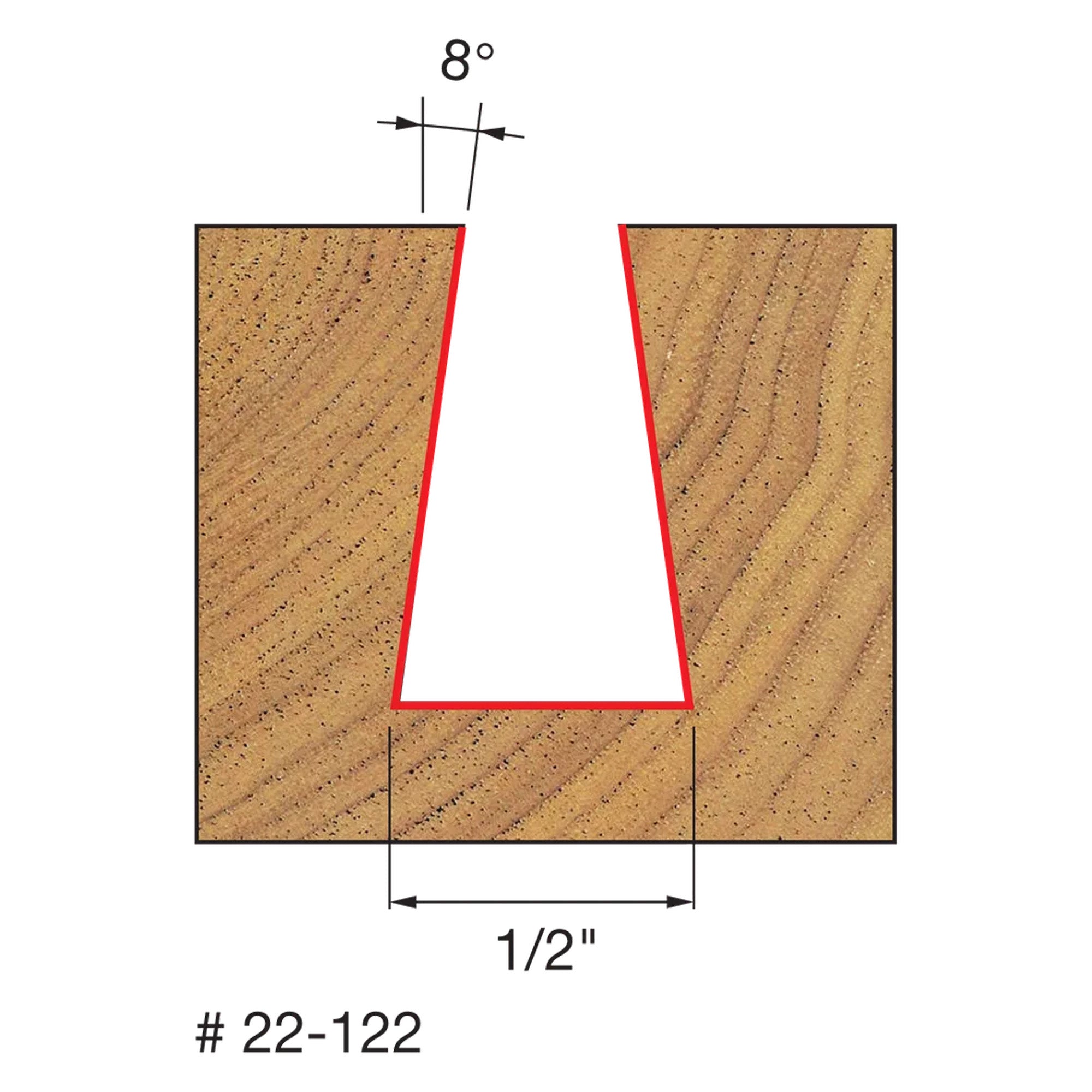 Freud 8° Dovetail Router Bit - 1/2